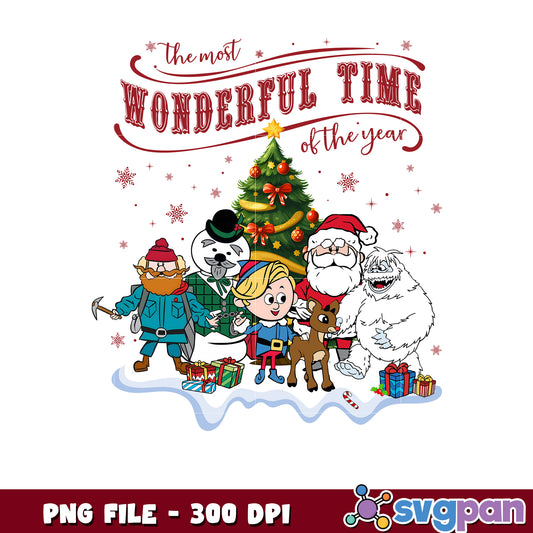 The most wonderful time png, spirit christmas​ png, christmas cards​ png
