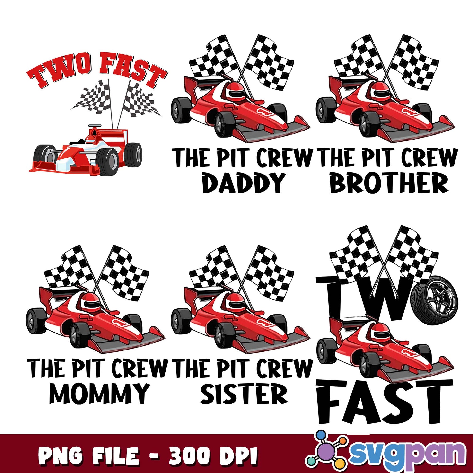 The pit crew family png bundle