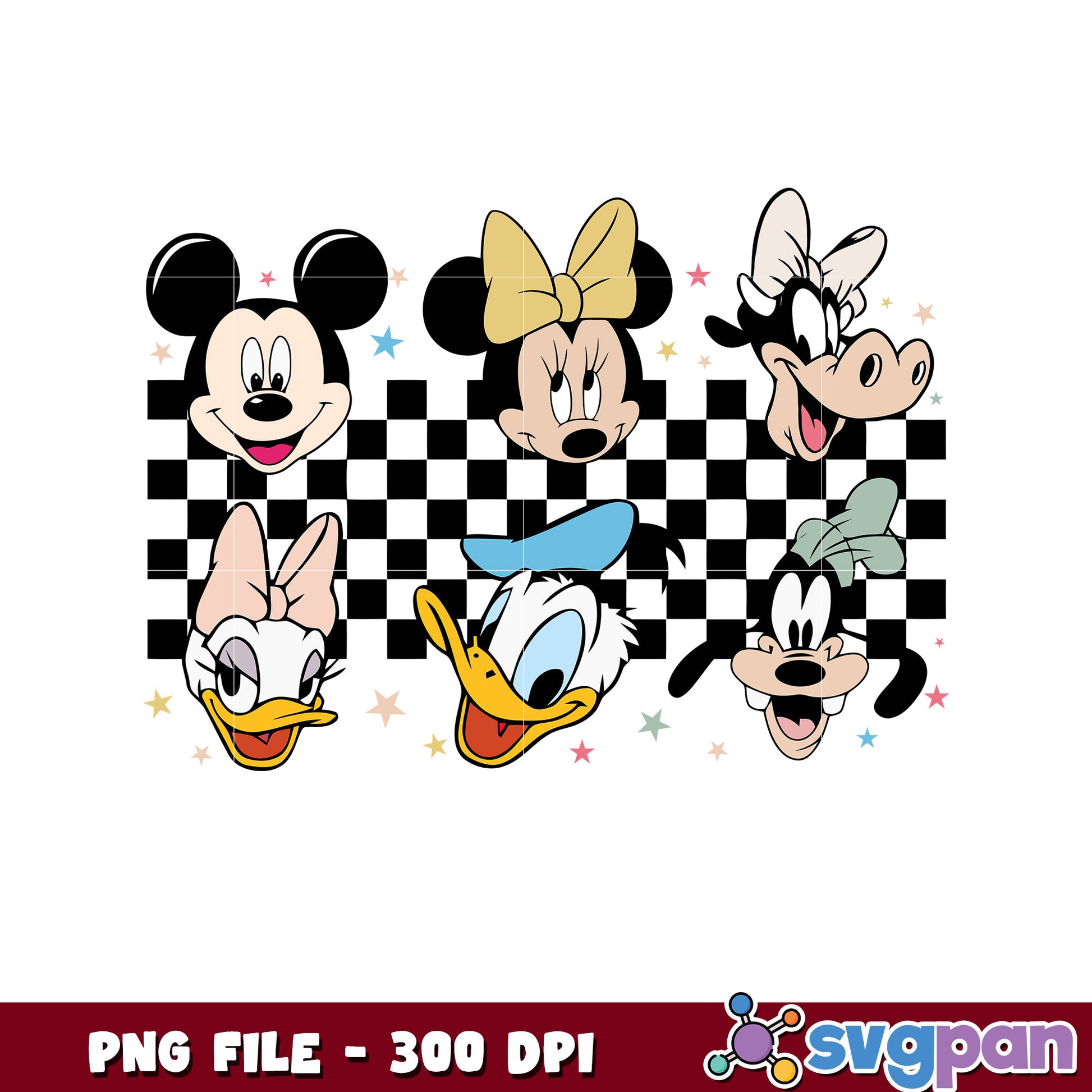 The sensational six png, disney characters group png, mickey and friends design png