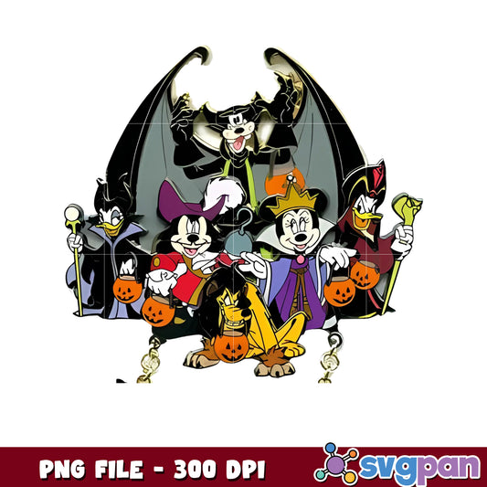 The sensational six villains png, halloween png, halloween cartoon png