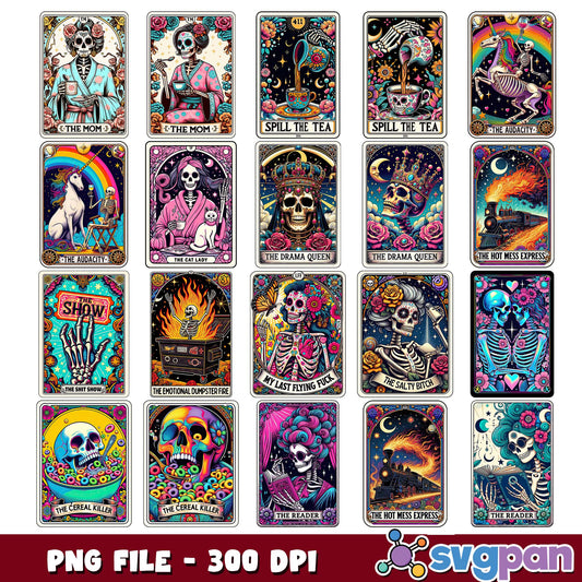 The skeleton card png bundle