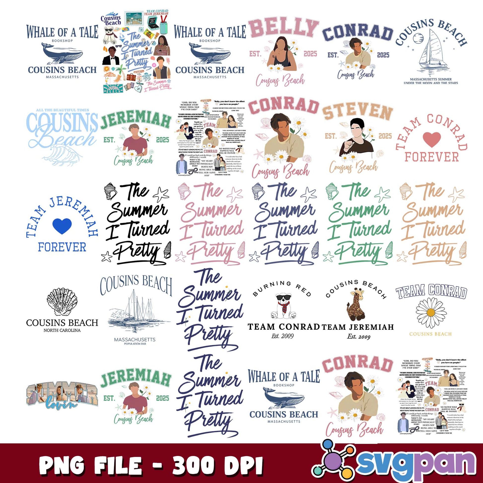 The summer i turned pretty art png bundle