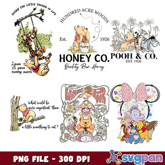The vintage pooh png bundle