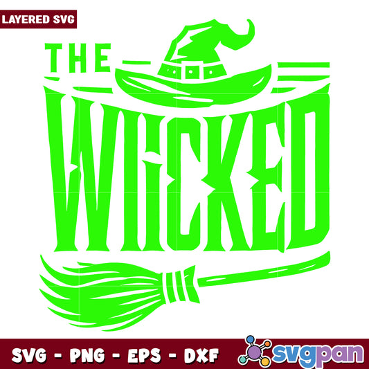 The wicked green design svg, wicked movie svg, elphaba silhouette svg