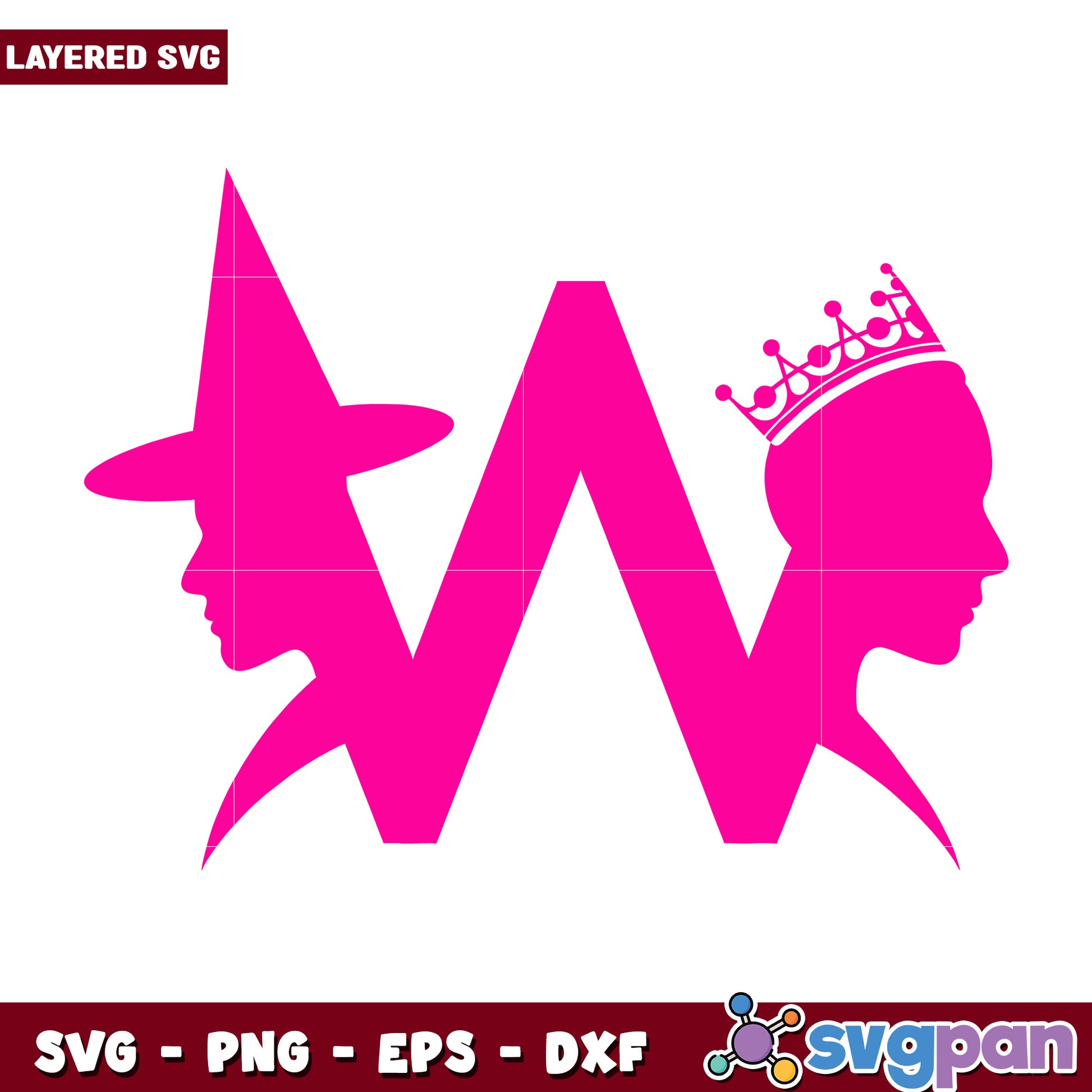 The wicked pink letters svg, halloween svg, elphaba silhouette svg