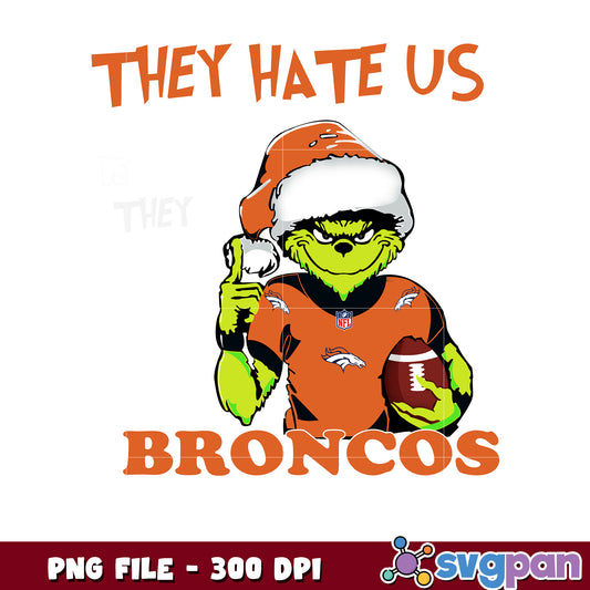 They hates us because they ain't us broncos png, ginch nfl png, nfl team png