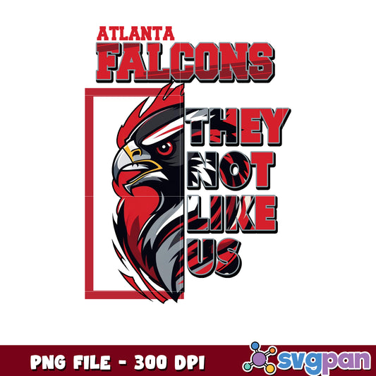 They not like us atalnta falcons design png, nfl falcons, rugby american png