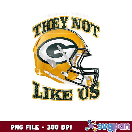 They not like us green bay packers  design png, nfl helmet png, super bowl 2025 png