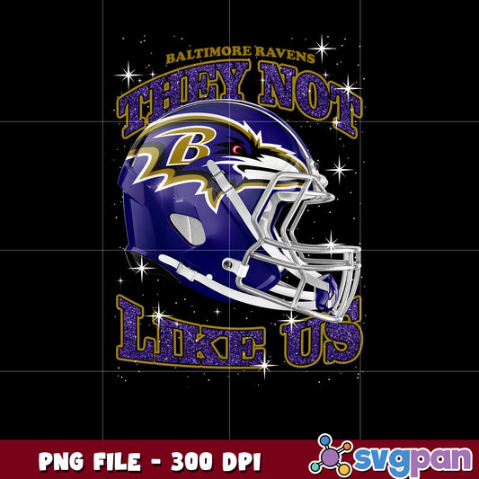 They not like us helmet baltimore ravens design png, nfl ravens, rugby american png