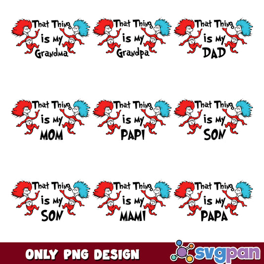 Thing 1 & 2 Family PNG Bundle