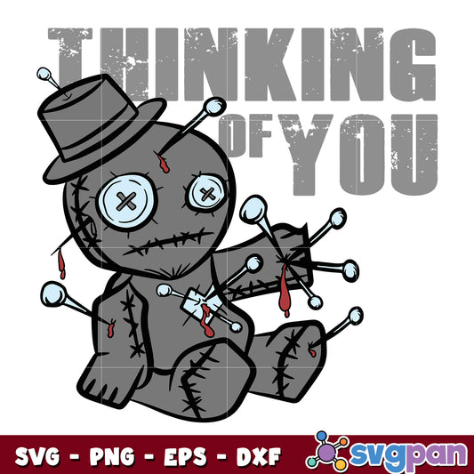 Thinking Of You Funny Halloween Voodoo Doll svg