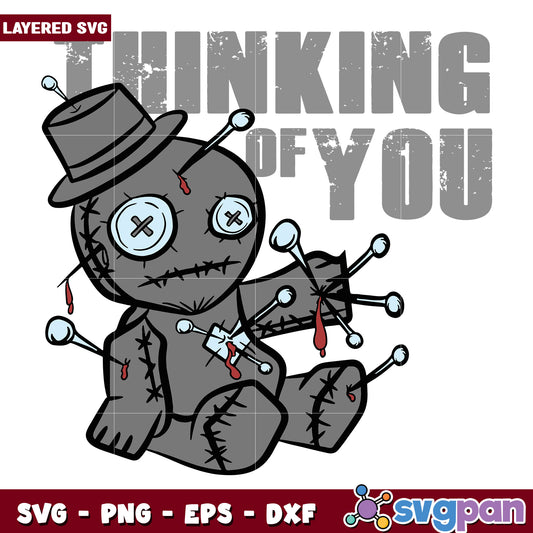 Thinking of you funny halloween svg, scary autumn svg, spooky characters svg