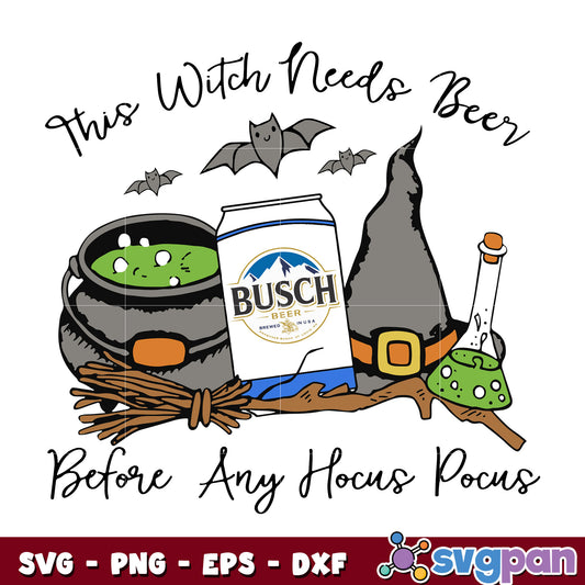 This Witch Needs Beer Bush svg
