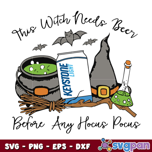 This Witch Needs Beer Keystone Light svg