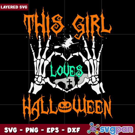 This girl love halloween svg, scary autumn svg, spooky characters svg