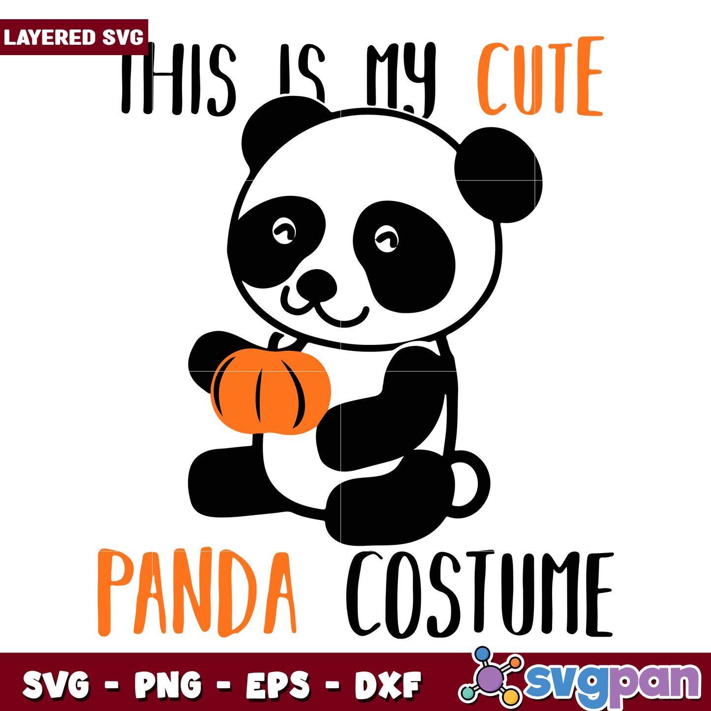 This is my cute panda costume svg, scary autumn svg, spooky characters svg