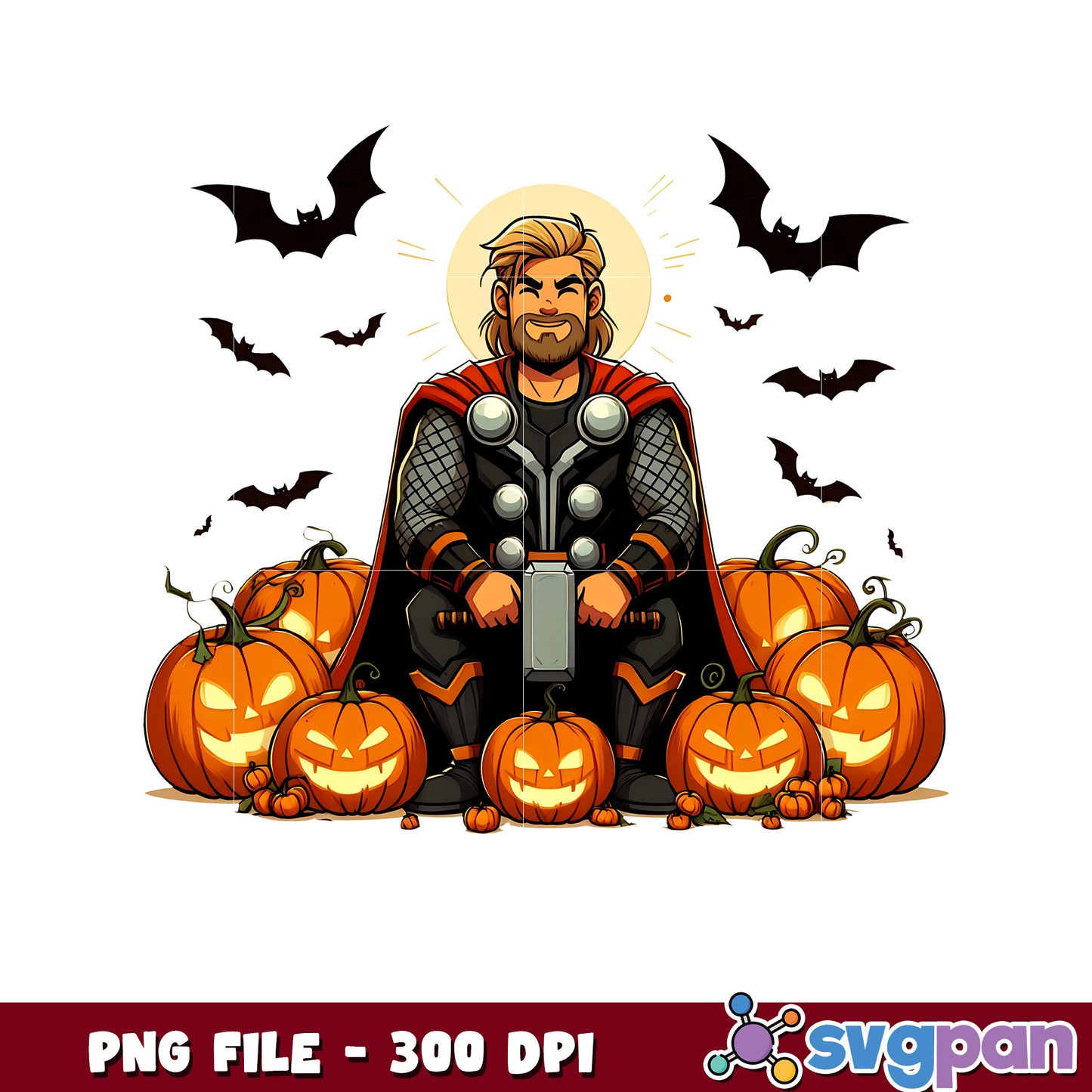 Thor png, spooky characters png, avengers halloween​​ ​png