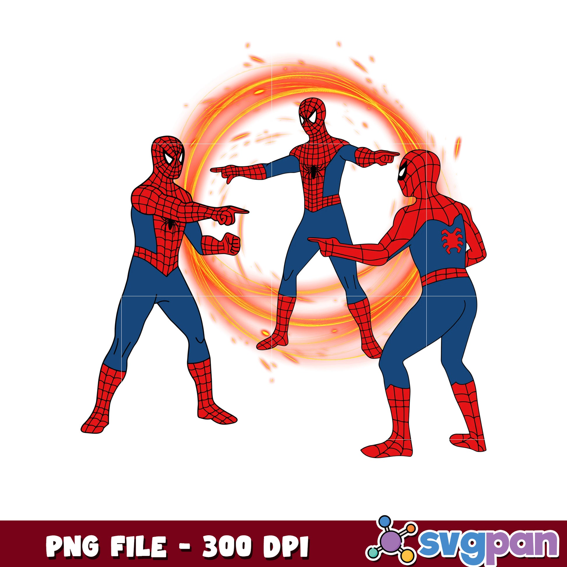 Three Spider-Man PNG Cartoon Characters