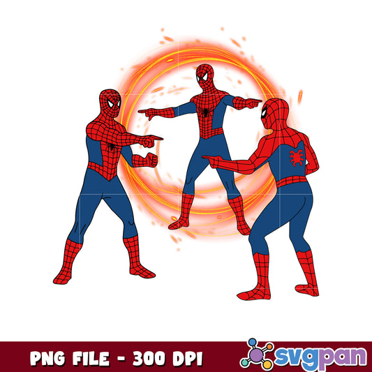 Three Spider-Man PNG Cartoon Characters