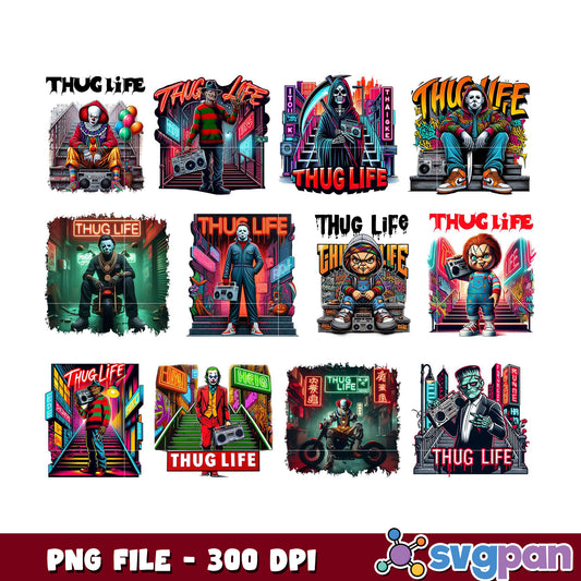 Thug Life Horror Movie Characters PNG Bundle