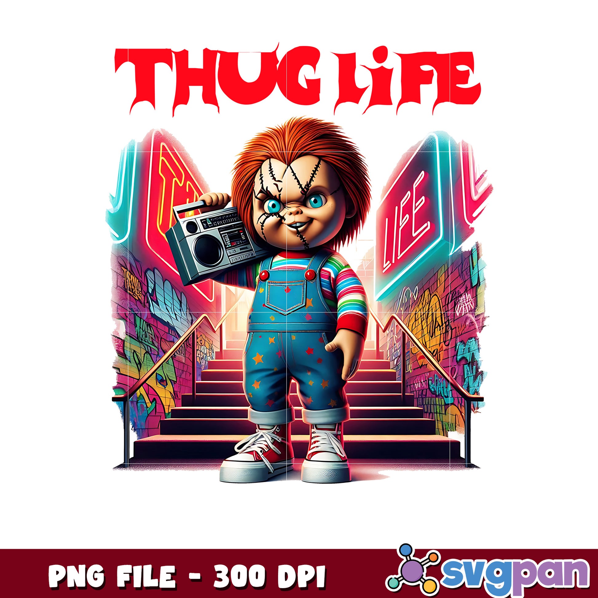 Thug life chucky png, halloween vacation png, halloween toys png