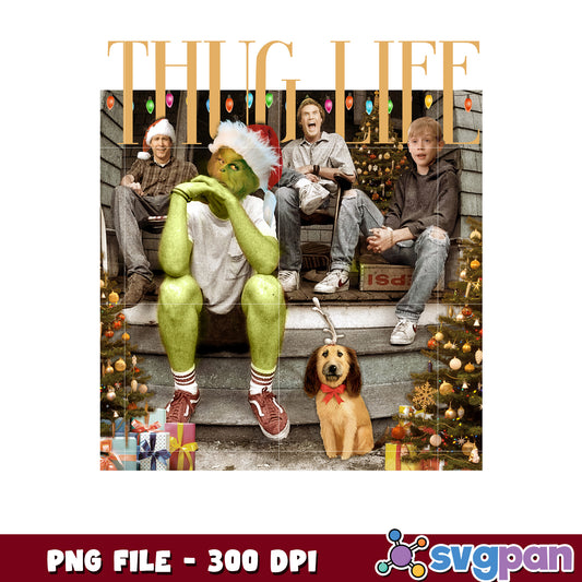 Thug life design png, christmas cartoons png, christmas tree png