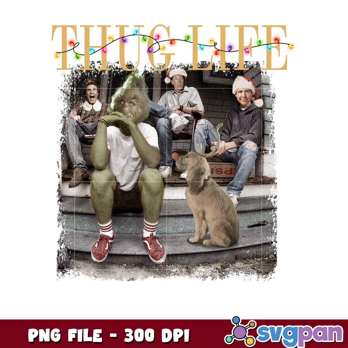 Thug life design png, grinch 2025​ png, winter season png