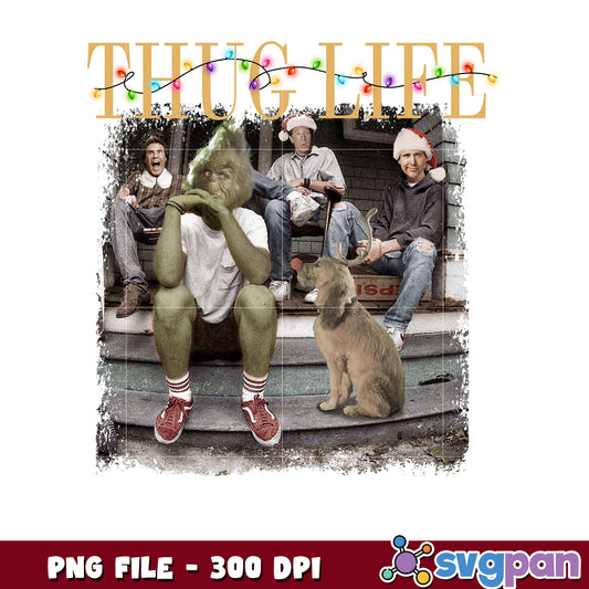 Thug life design png, grinch 2025​ png, winter season png
