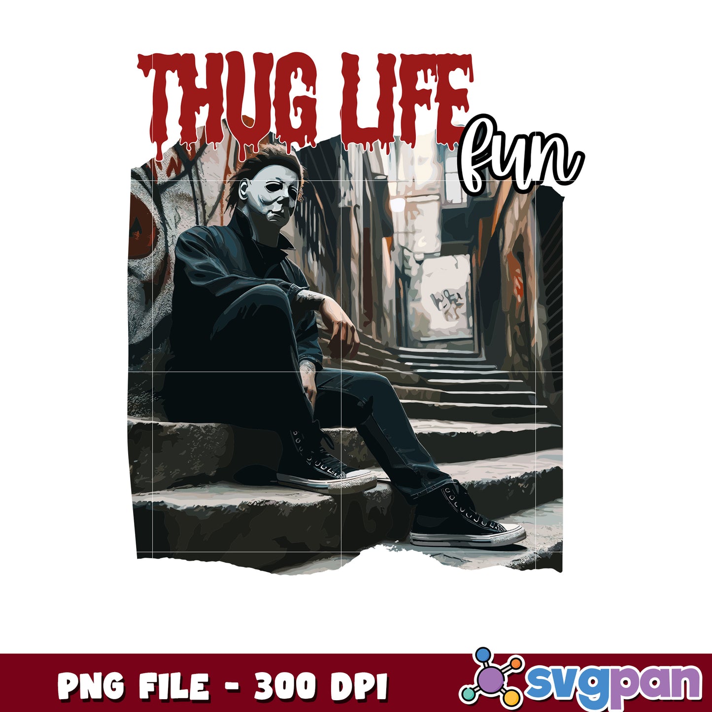 Thug life myers png, trick or treat png, halloween songs png