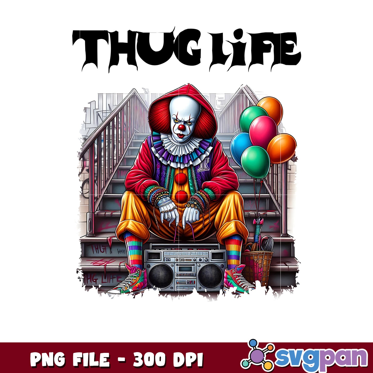 Thug life penny clown png, halloween vacation png, halloween toys png