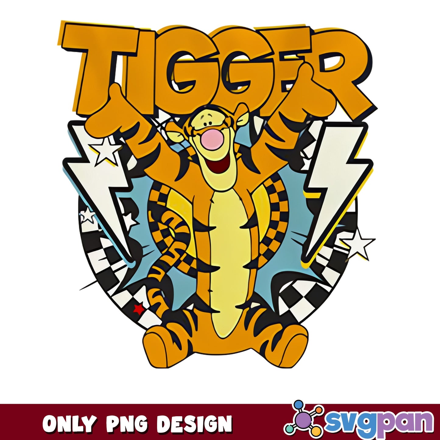 Tigger Retro PNG, Winnie The Pooh Disney PNG, Classic Tigger PNG