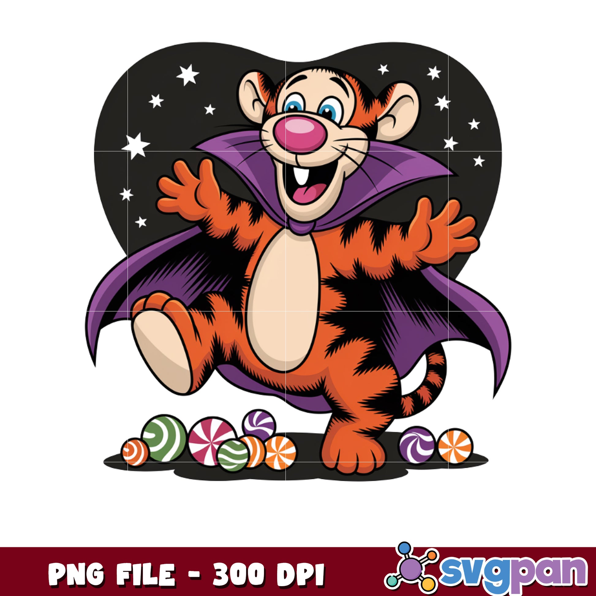 Tigger dracula png, halloween decorations png, halloween era png