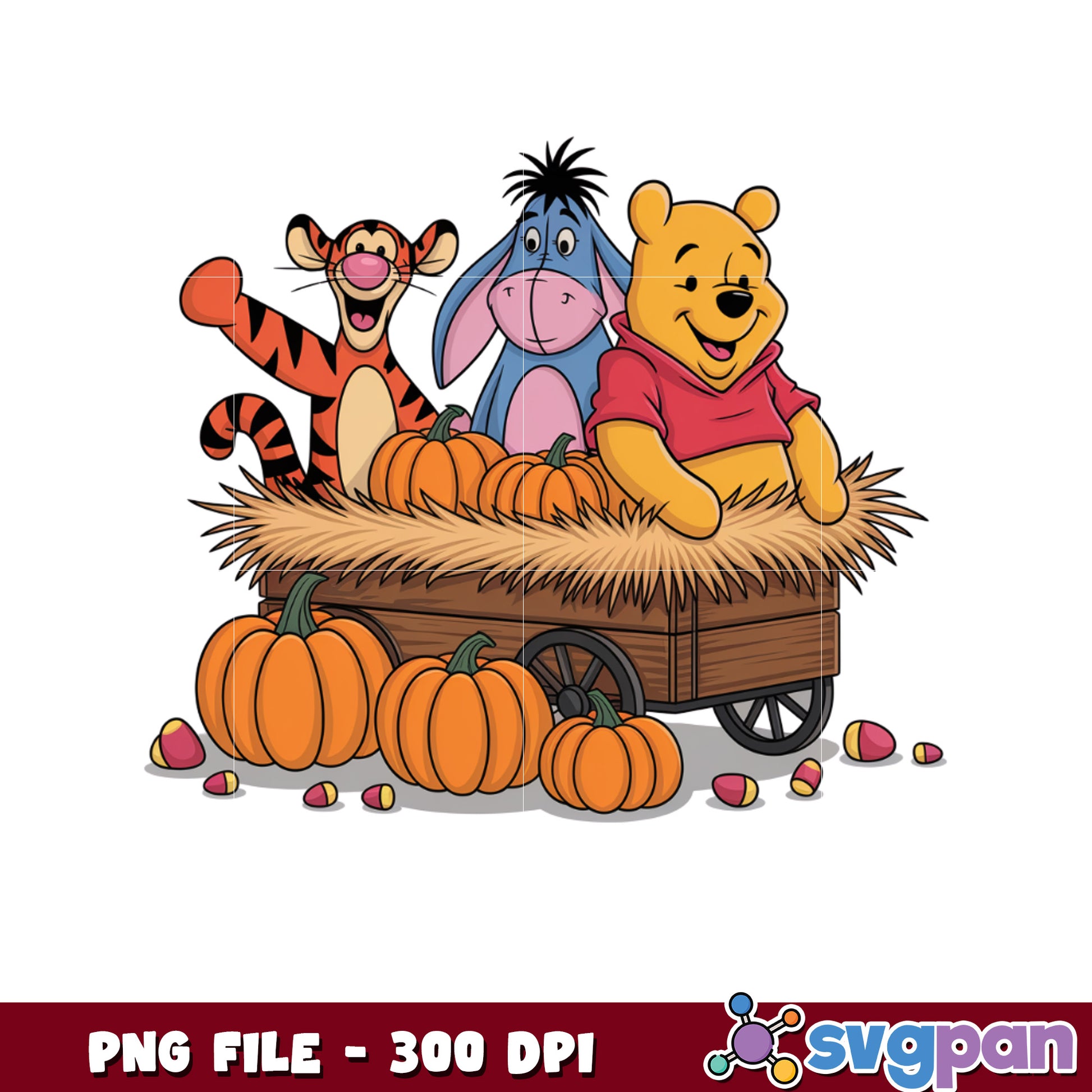 Tigger eeyore and pooh png, halloween decorations png, halloween era png