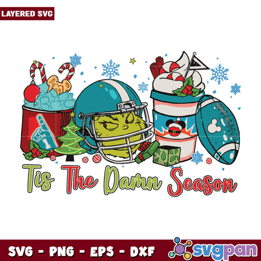 Tis the damn season svg, grinch quotes svg, grinch costume svg