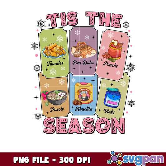 Tis the season chirstmas foods png, christmas​ png, christmas stories​ png