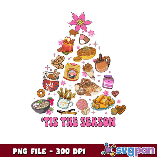 Tis the season christmas food tree png, christmas movies​ png, christmas vacation​ png