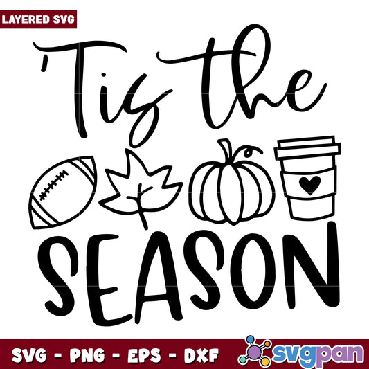 Tis the season fall pumpkin svg, scary autumn svg, spooky characters svg