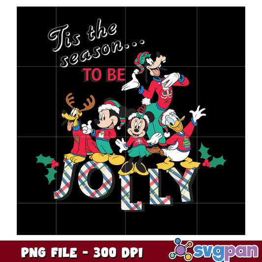 Tis the season jolly png, chistmas tree​ png, disney png