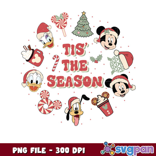 Tis the season png, chistmas tree​ png, disney png