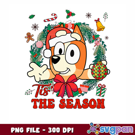 Tis the season png, christmas bell png, bingo christmas png