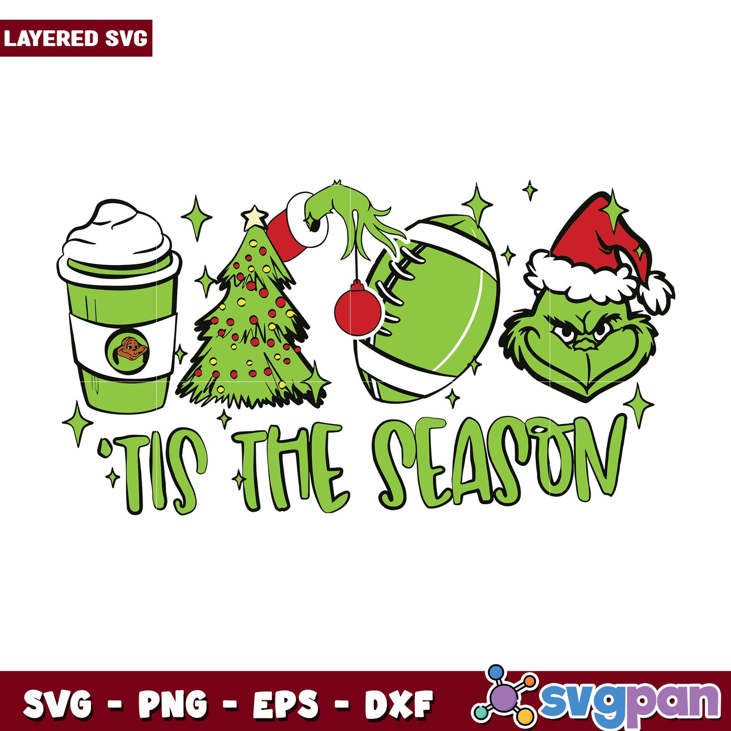 Tis the season svg, christmas season svg, new year grinch svg