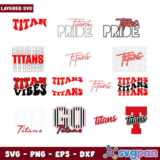 Titans SVG Bundle Layered Designs for Cricut