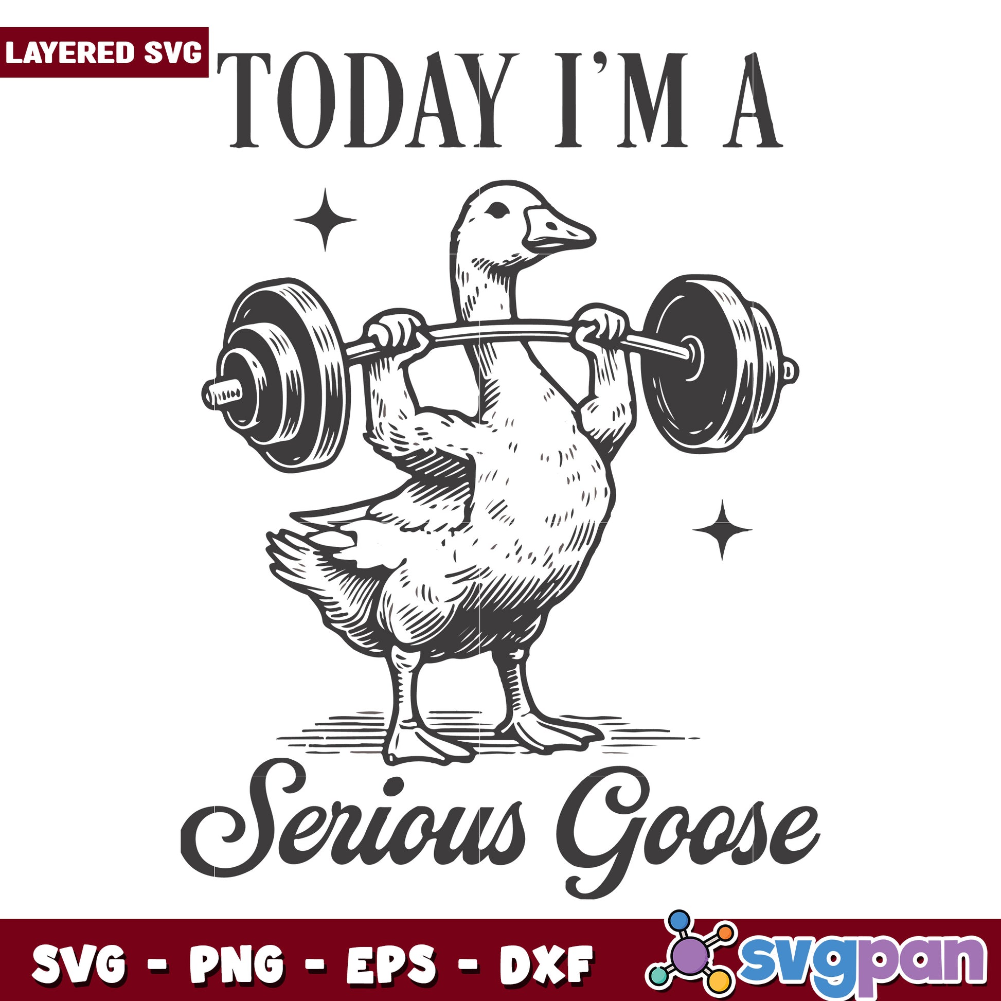 Today i am a serious goose svg, gym quotes svg, discipline saying svg