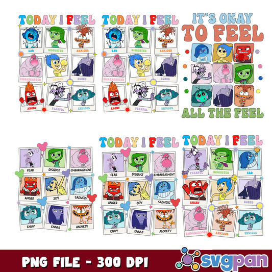 Today i feel inside out png bundle
