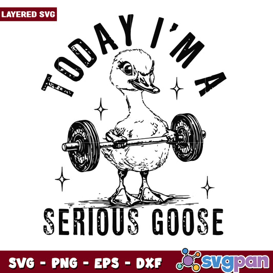 Today im a serious goose svg, funny quotes svg, animal memes svg