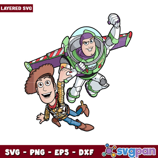 To infinity and beyond design png, woody and buzz png, disney pixar png