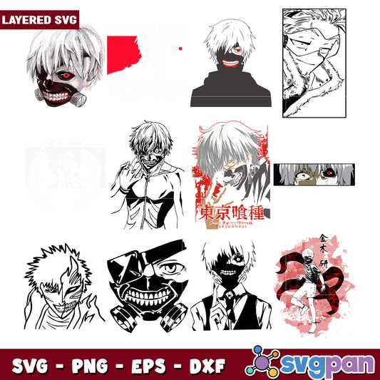 Tokyo Ghoul SVG Bundle Layered Files