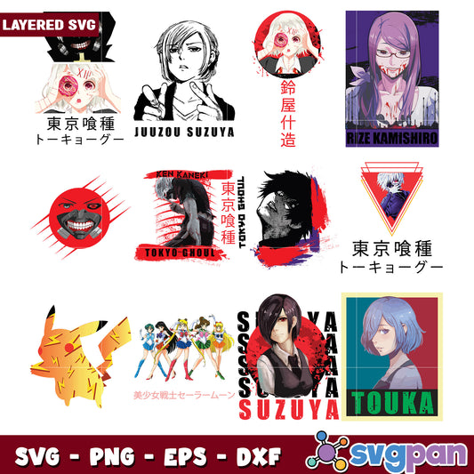 Tokyo Ghoul SVG Bundle for Creative Projects Design