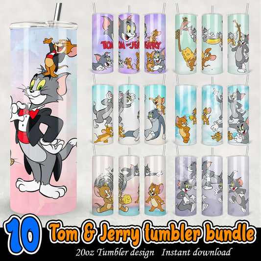 Tom & Jerry Tumbler Bundle PNG Designs