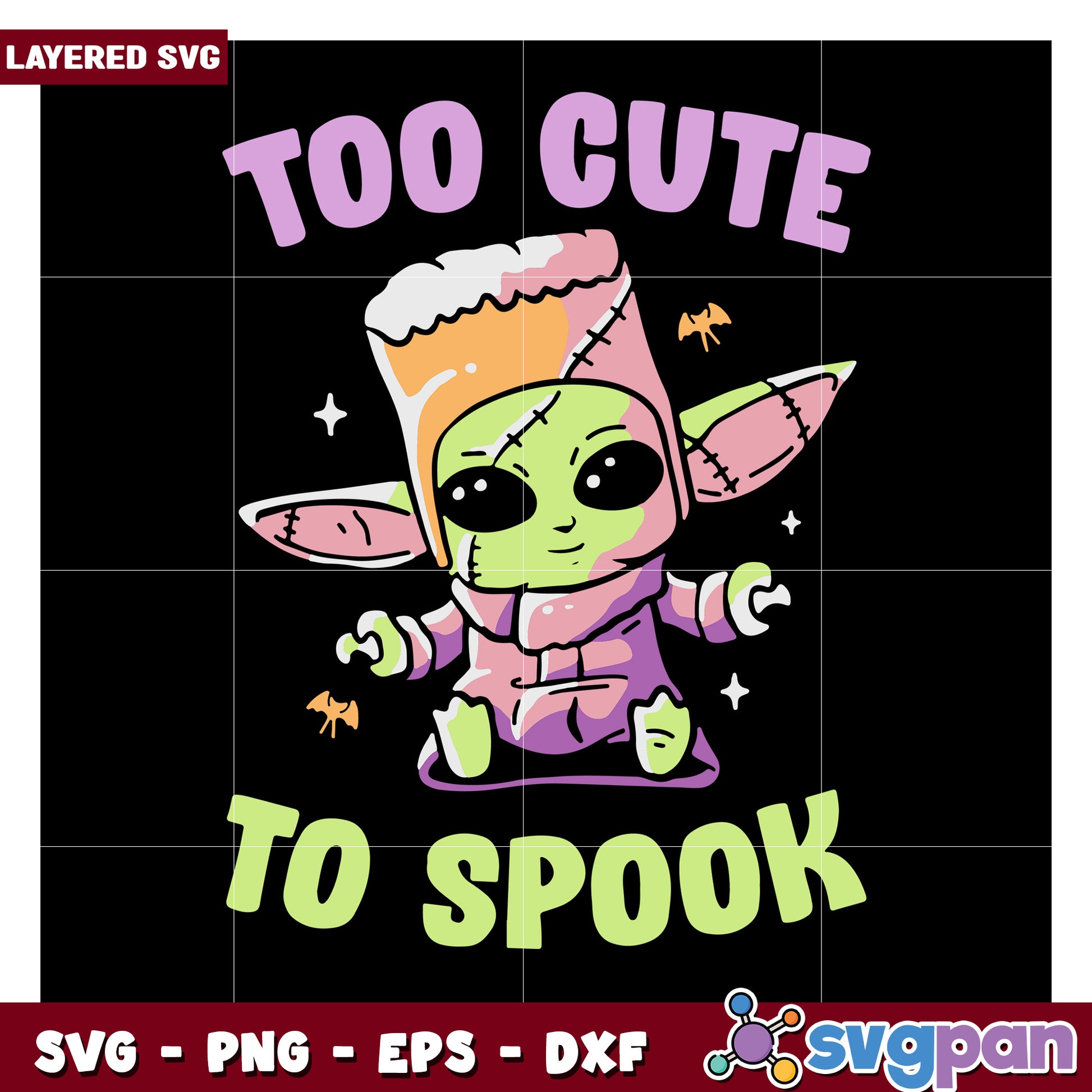 Too Cute to Spook SVG Design, Perfect for Halloween Crafts